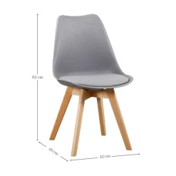 Pack 4 Sillas de Comedor de color Gris estilo Nórdico FINA