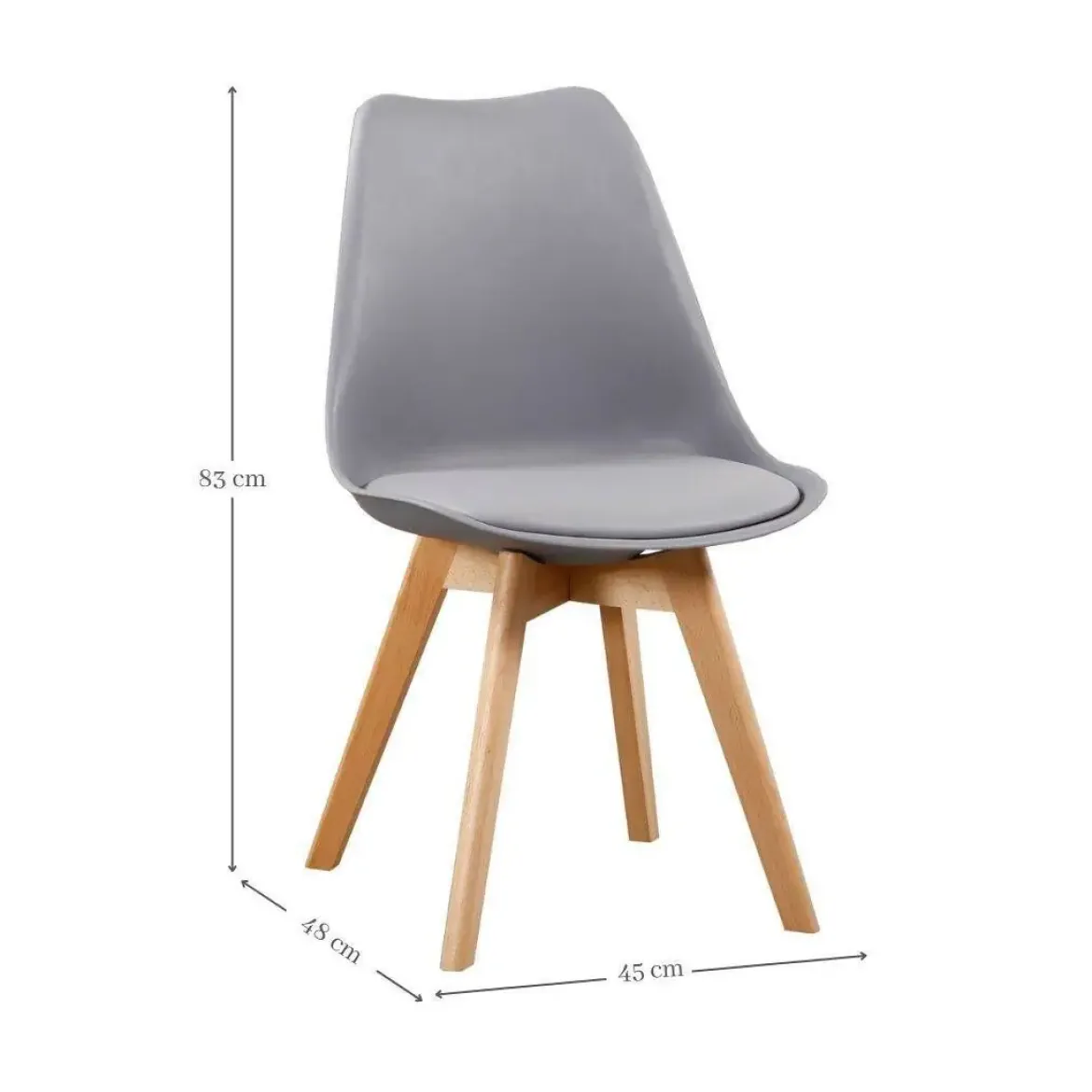 Pack 4 Sillas de Comedor de color Gris estilo Nórdico FINA