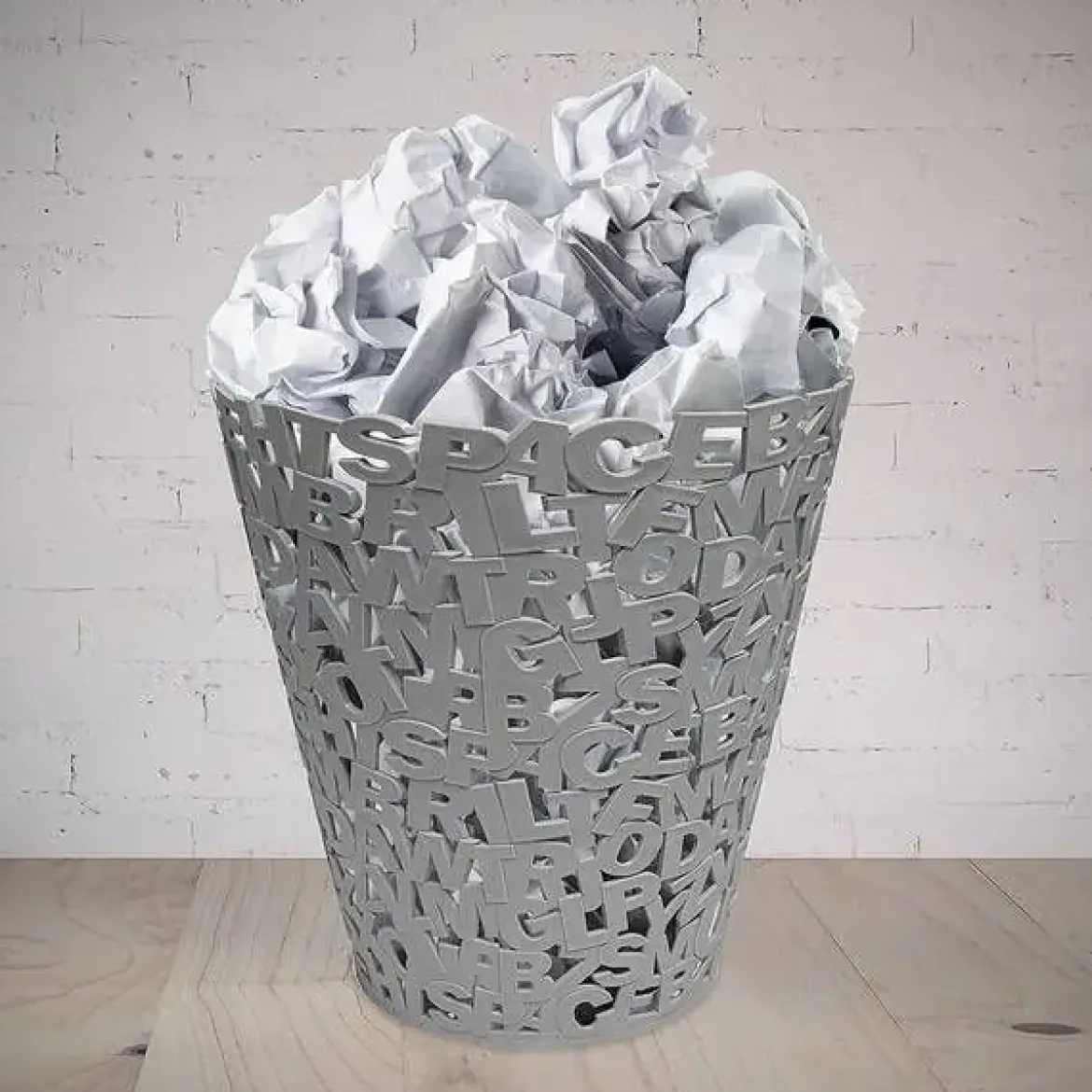 Papelera Letters Gris BALVI 26885