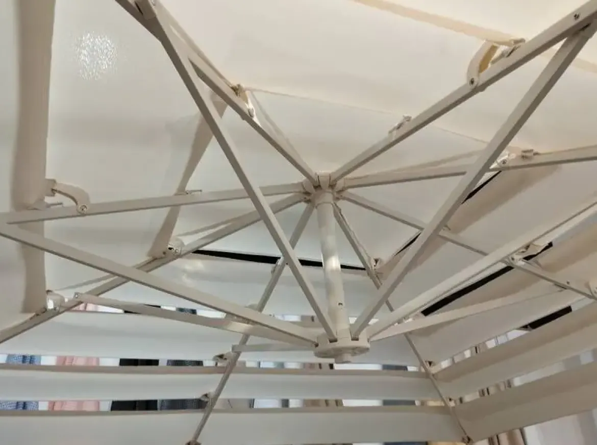 Parasol Blanco 250 cm con Base de Acero MB-224545
