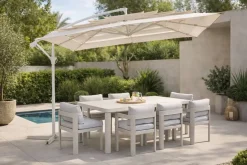 Parasol Blanco 250 cm con Base de Acero MB-224545