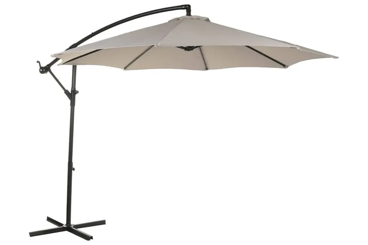Parasol Giratorio 360º Beige 300 cm con Protección UV y Base MB-224570