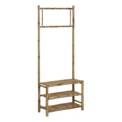 Perchero de Bambú Natural para Recibidor 70 cm