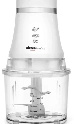 Picadora Eléctrica Ufesa PureChopActiva 400W 0.5L 4 Cuchillas ForceChop4 PC2500