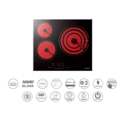 Placa de Vitrocerámica INFINITON 3 Zonas 60cm VIT3SN30
