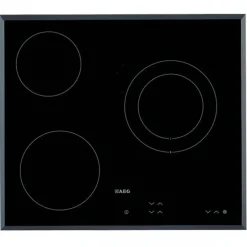 Placa Vitrocerámica AEG 3 Fuegos Biselada 27cm HK623021FB