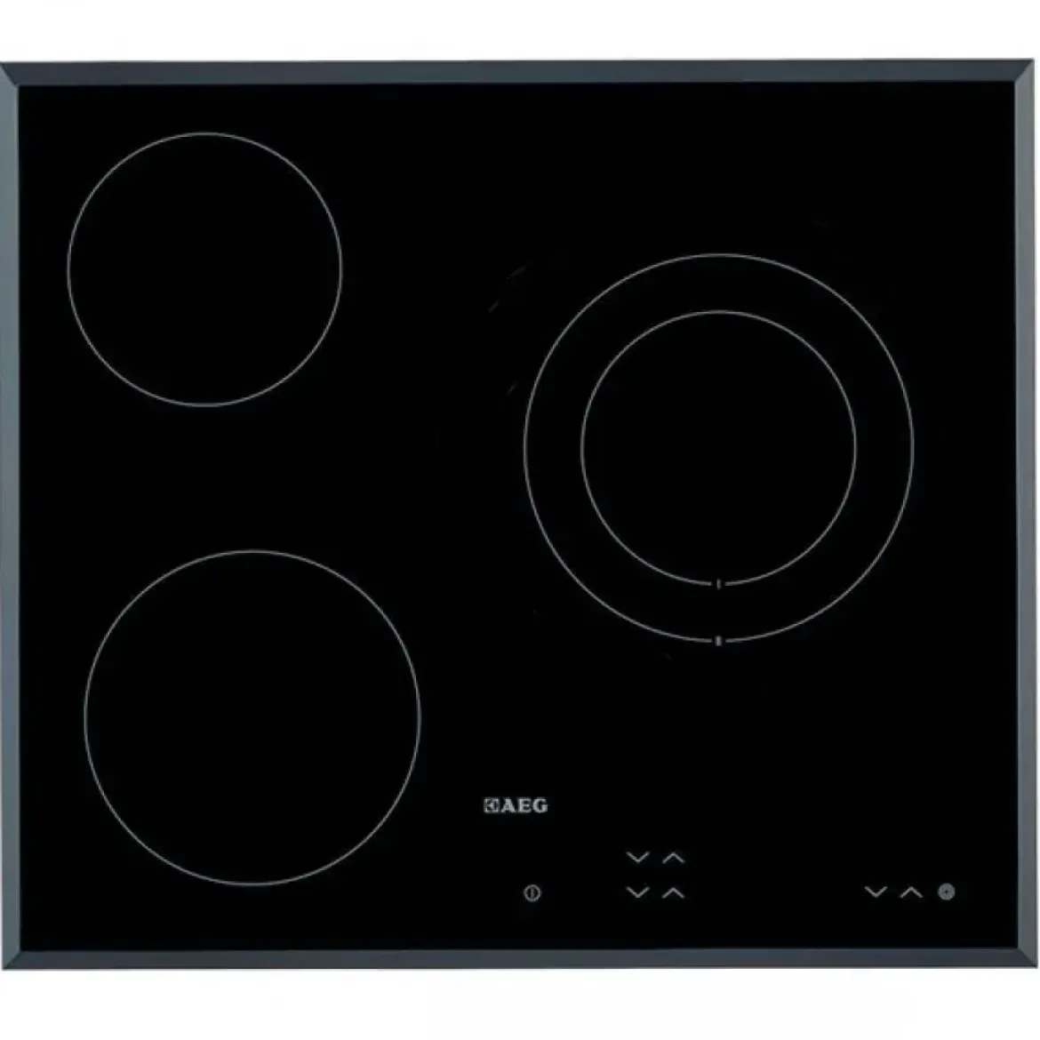 Placa Vitrocerámica AEG 3 Fuegos Biselada 27cm HK623021FB