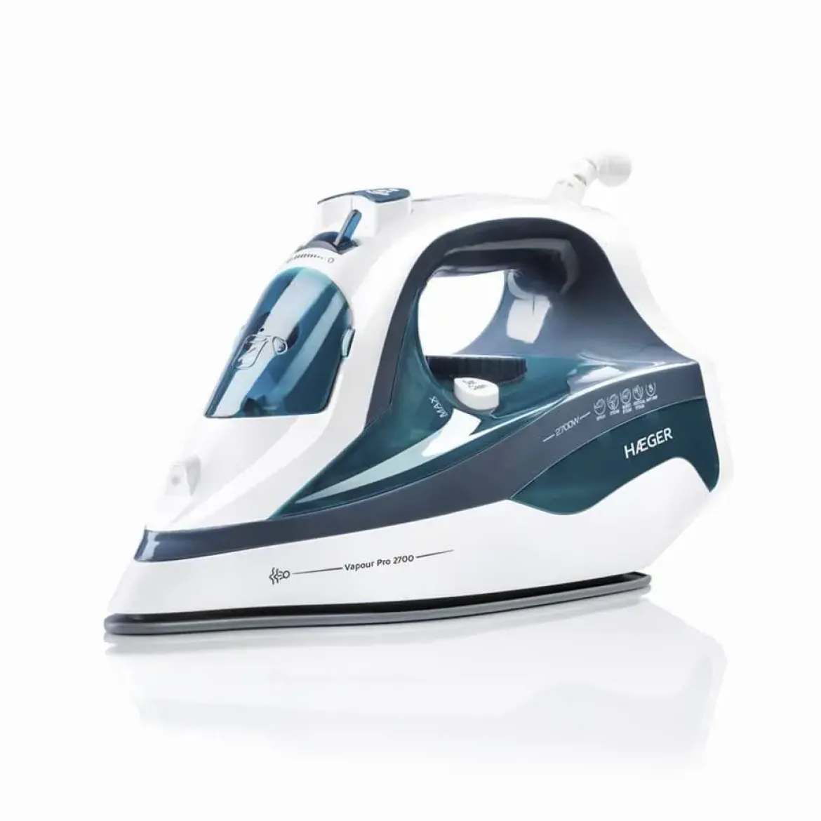 Plancha HAEGER 2700 W Suela Ceramica Super Vapor 75 Gr SI270013A