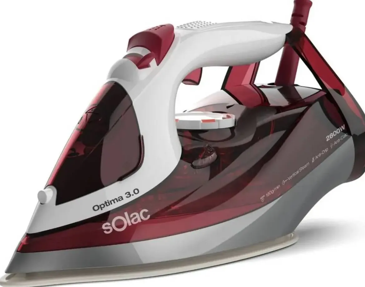 Plancha SOLAC 2800 W 180gr/min Vapor Suela Cerámica Optima Extrem PV2029