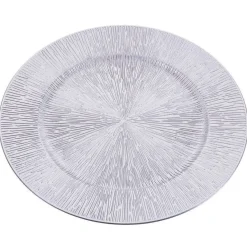 Plato Bajo Decorativo en Polipropileno Plata 722409