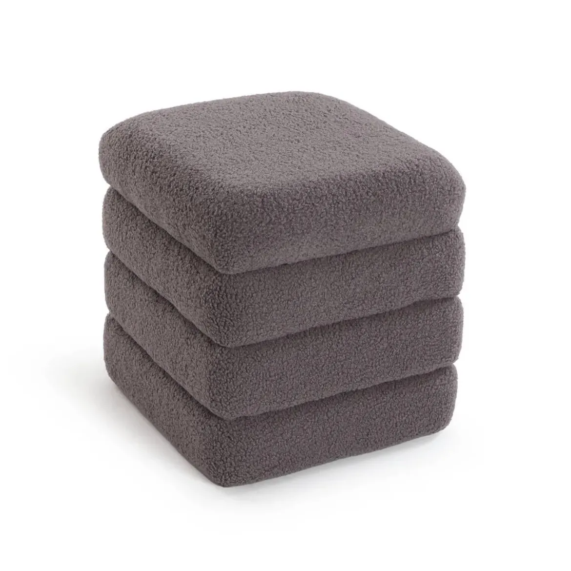 Puf Cuadrado Baúl Algodón-MDF Gris TEDDY 22670007