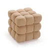 Puf Cuadrado Tapizado en Borreguito Beige HARNETT 42 cm 22640024