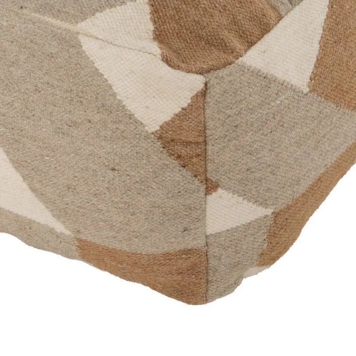 Puf Multicolor Cuadrado 80 cm en Lana y Algodón Desenfundable 614929