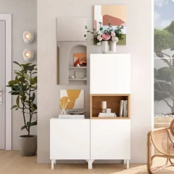 Recibidor 100 cm Acabado Artisan-Blanco Nº 231