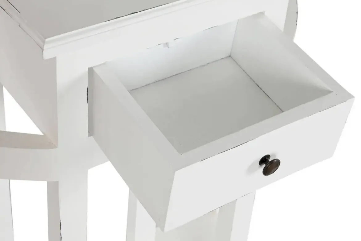 Recibidor de Madera Caobilla con Espejo Blanco Roto MB-211292