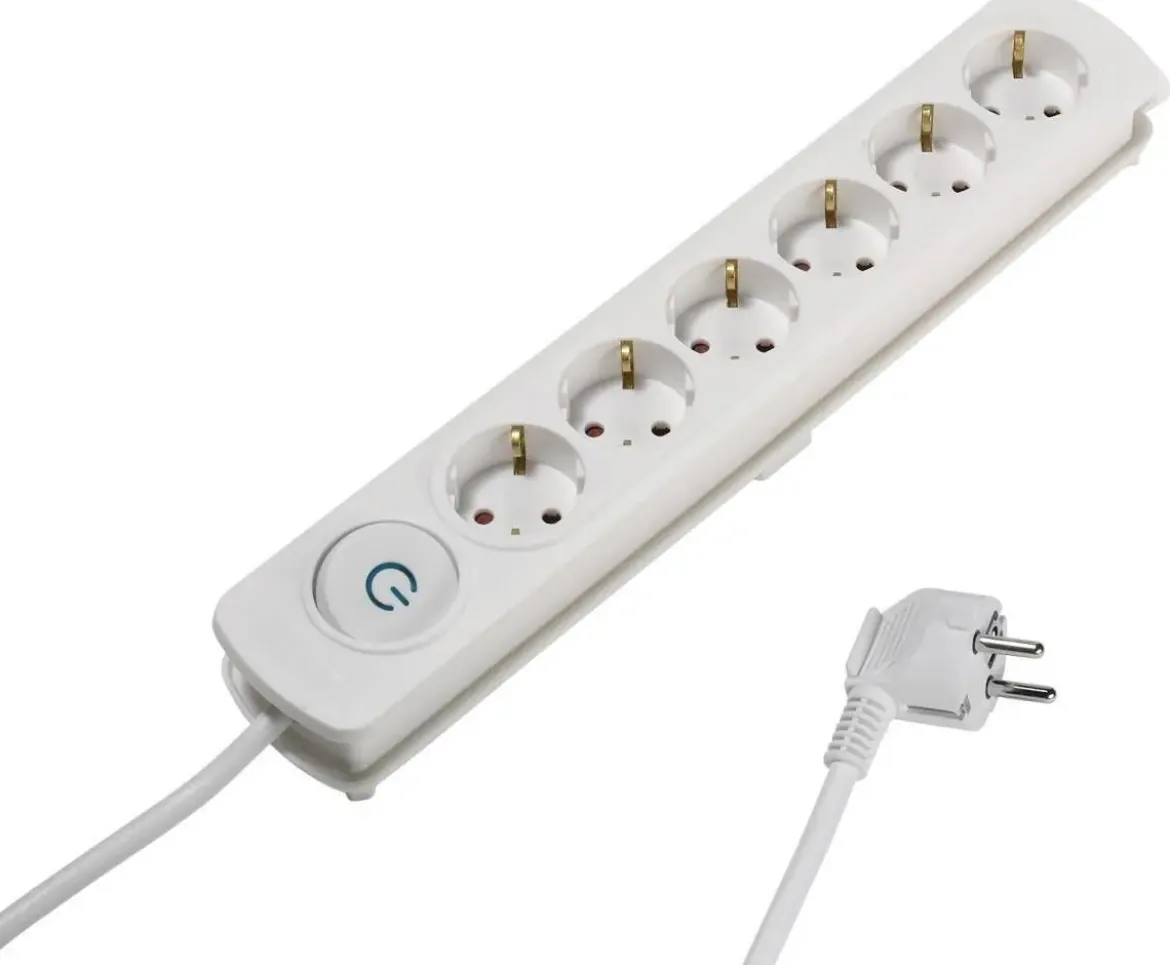 Regleta 1x6 Schuko 2,5 M Blanco VIVANCO EKLS6W2537649