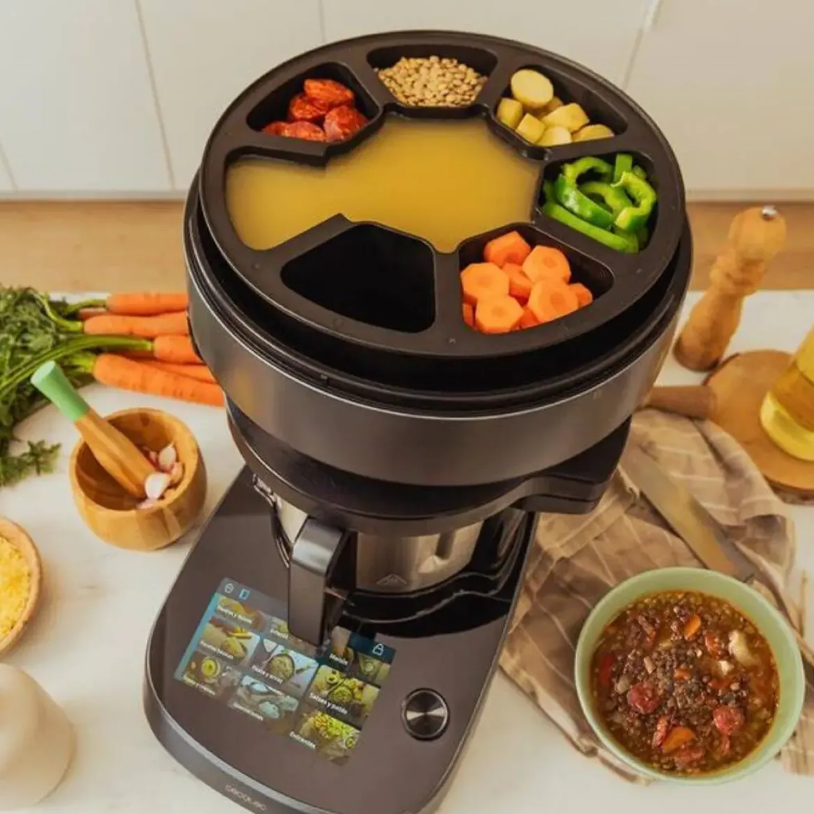 Robot de Cocina Multifunción 1700 W 45 Funciones con Cesto para Hervir Mambo CooKing Victory CECOTEC 04700