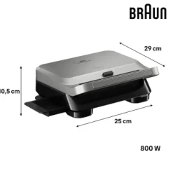 Sandwichera Grill y Gofrera 800W Placas Extraíbles BRAUN SM5006