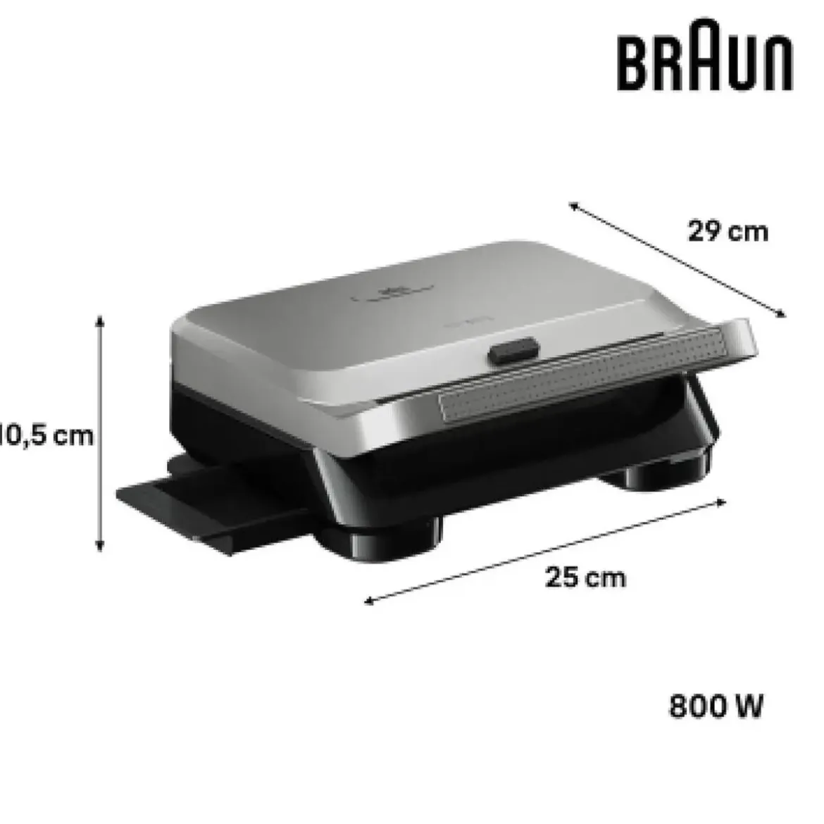 Sandwichera Grill y Gofrera 800W Placas Extraíbles BRAUN SM5006