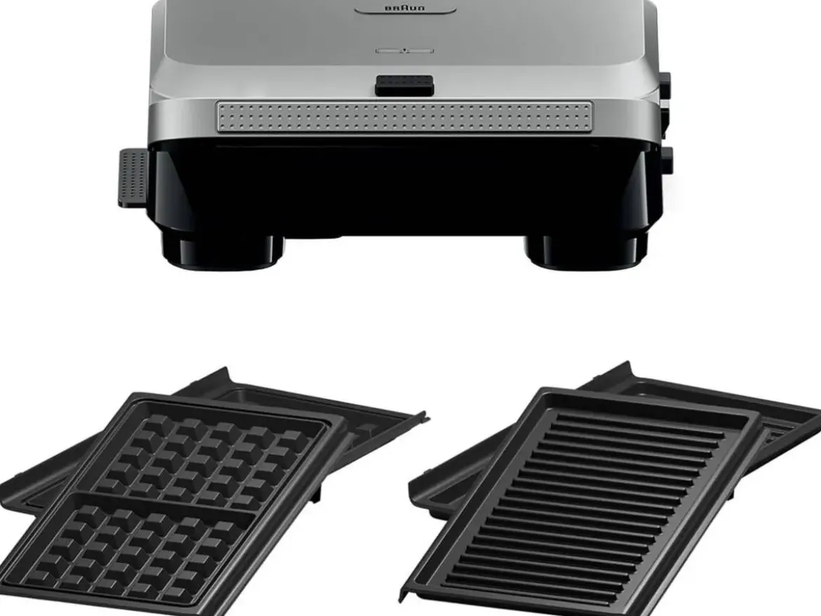Sandwichera Grill y Gofrera 800W Placas Extraíbles BRAUN SM5006