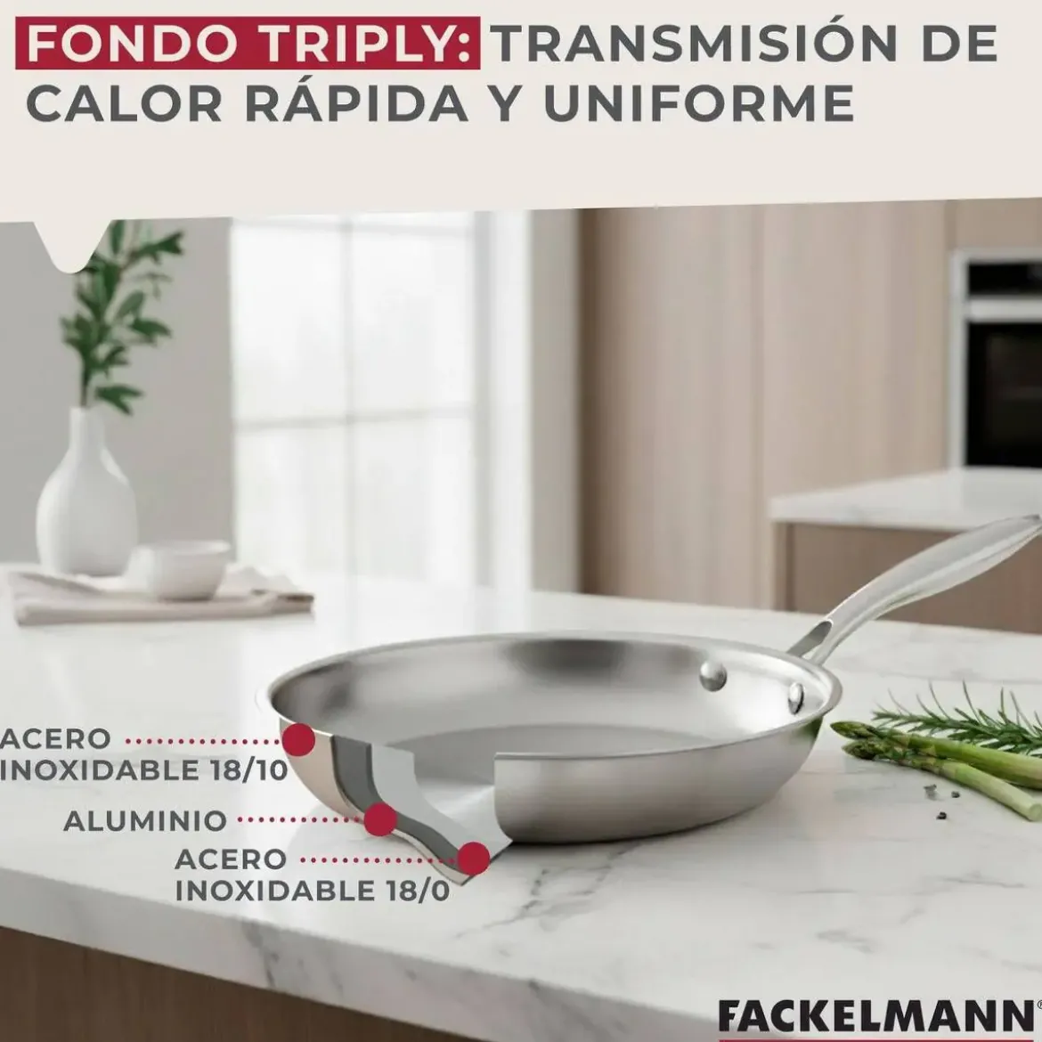 Sartén de Cocina Inox Profesional 24 cm VITA3 66270