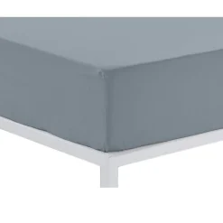 Sábana Bajera Ajustable Color Acero Cama de 90