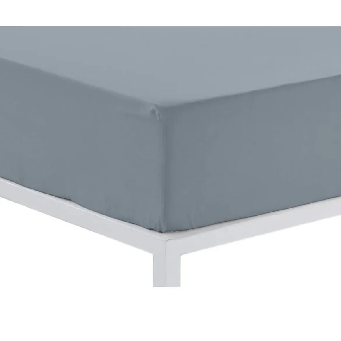 Sábana Bajera Ajustable Color Acero Cama de 135