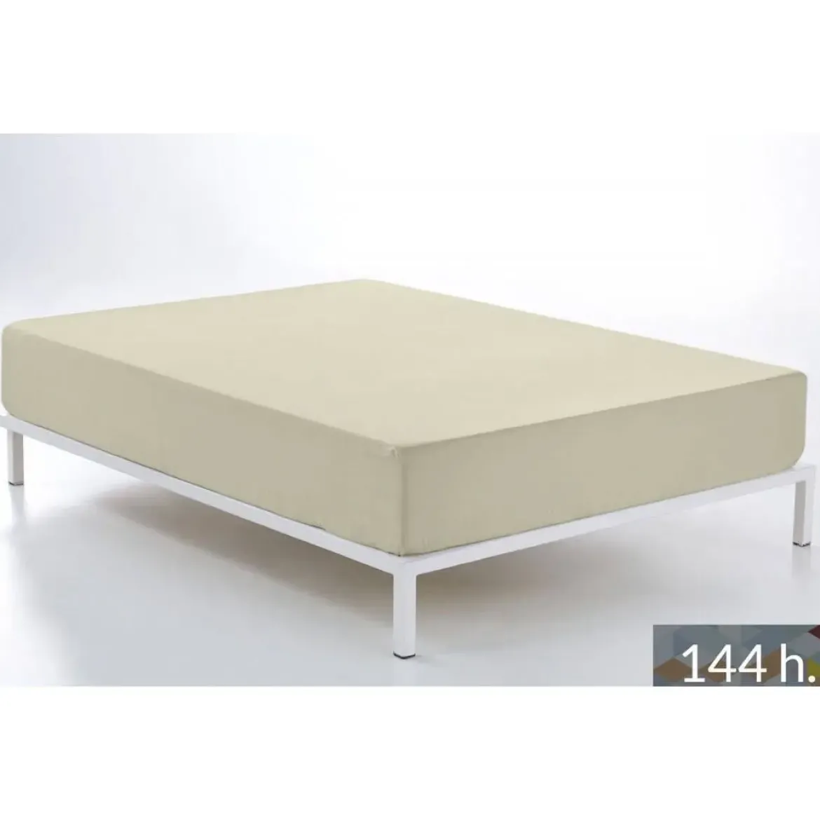 Sábana Bajera Ajustable Color Piedra Cama de 150