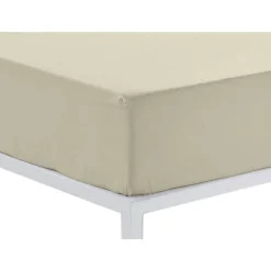 Sábana Bajera Ajustable Color Piedra Cama de 90