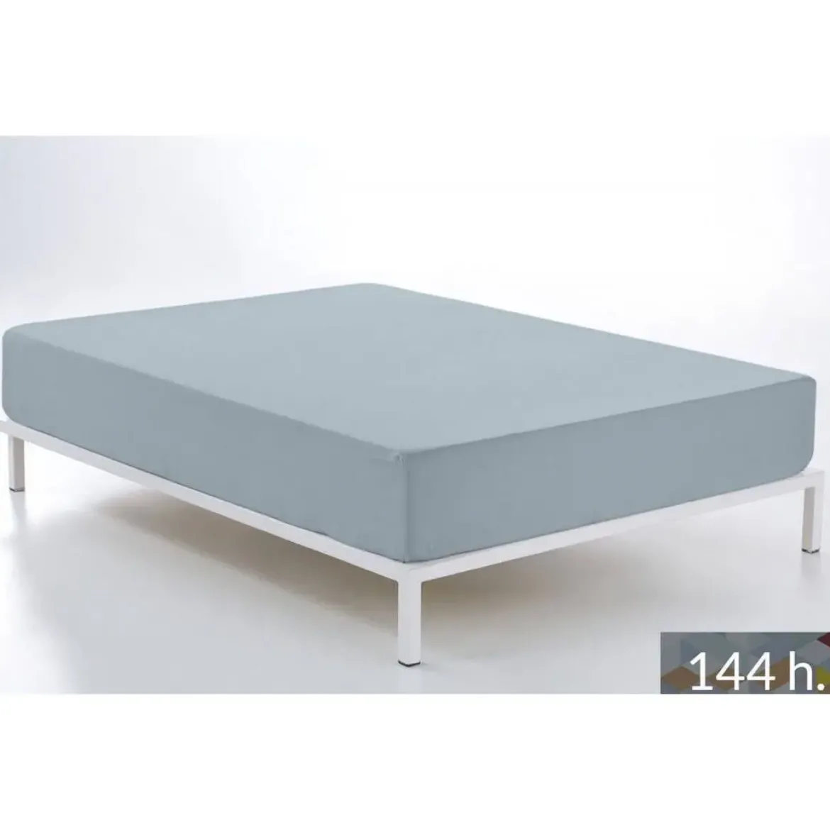 Sábana Bajera Ajustable Color Plata Cama de 150
