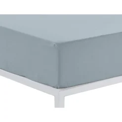 Sábana Bajera Ajustable Color Plata Cama de 90