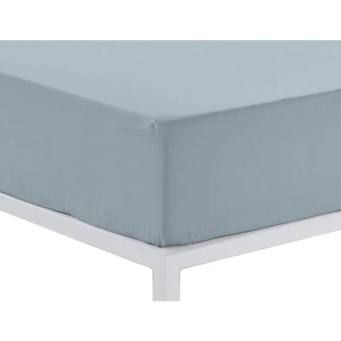 Sábana Bajera Ajustable Color Plata Cama de 90