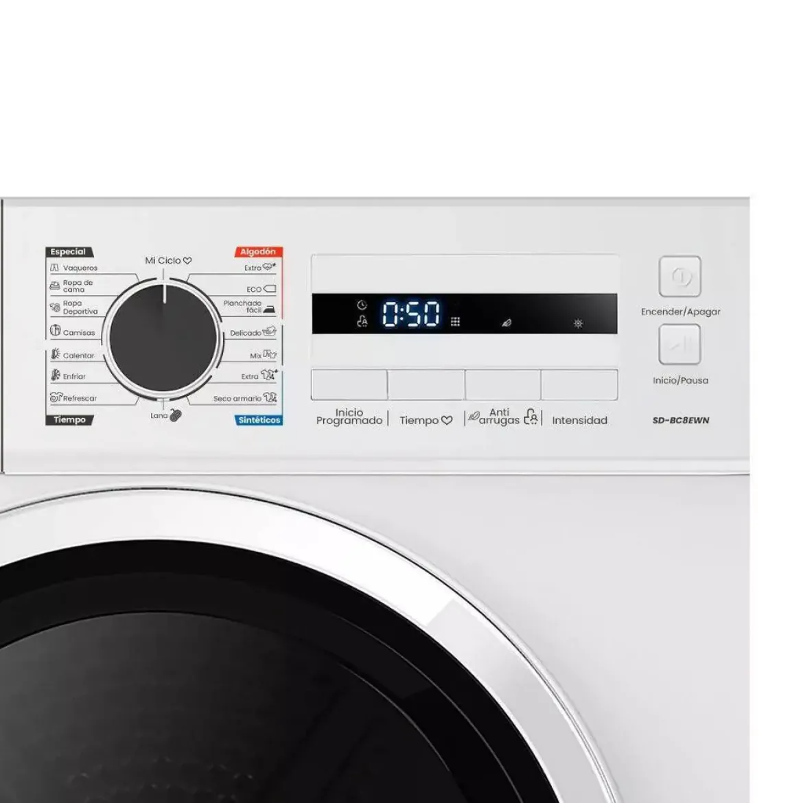 Secadora Bomba de Calor 8 kg Clase B Motor Inverter INFINITON SDBC8EWN
