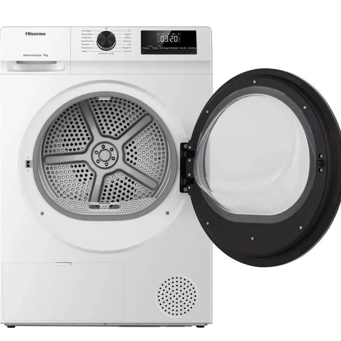 Secadora de Bomba de Calor 9 kg Clase C HISENSE DHQE900UWDC