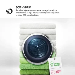 Secadora LG 9 kg Bomba Calor A++ Cristal RH90V5AV6N