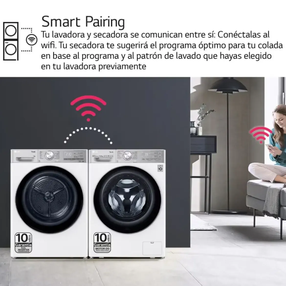 Secadora LG 10kg Bomba Calor A+++ RH10V9AV2WR