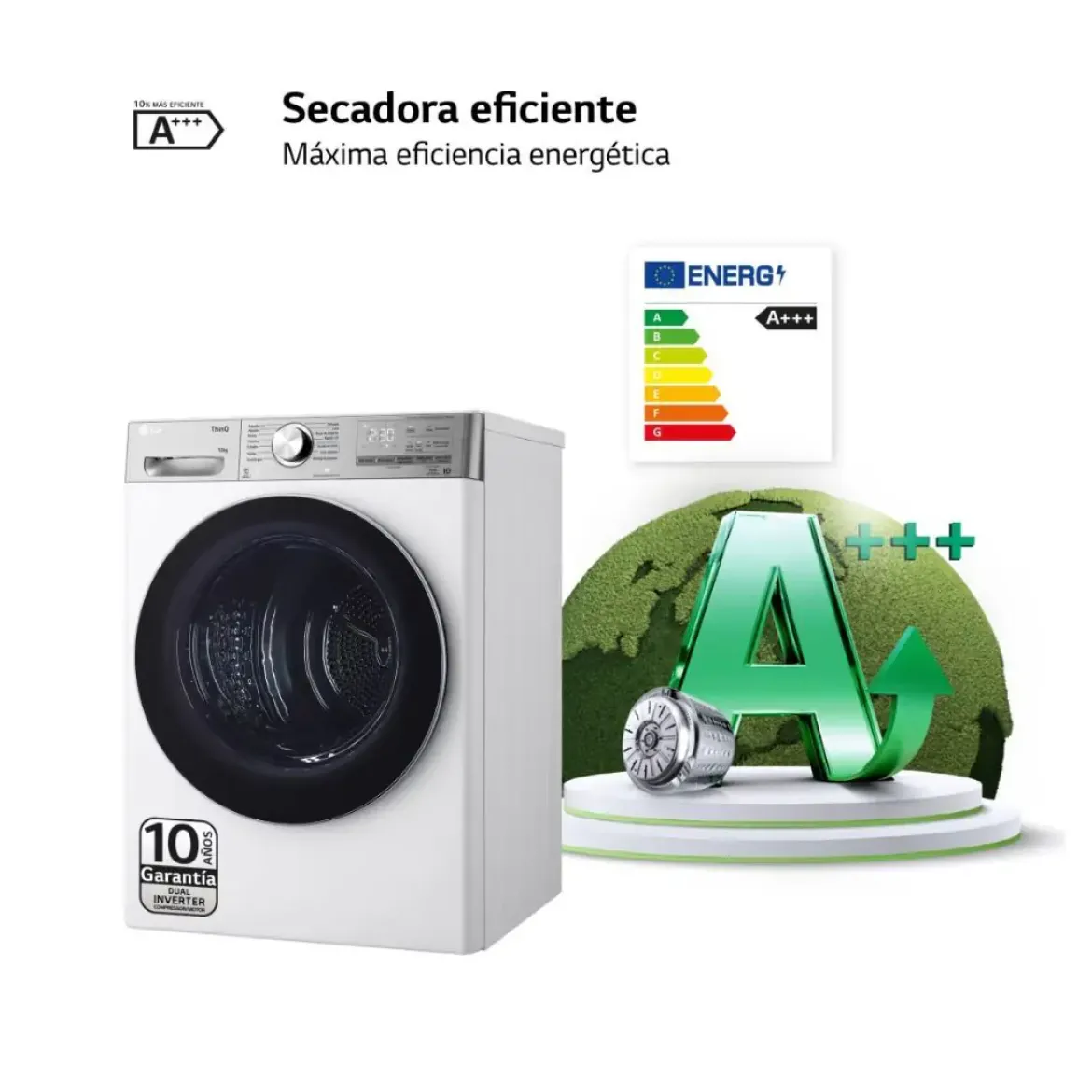 Secadora LG 10kg Bomba Calor A+++ RH10V9AV2WR