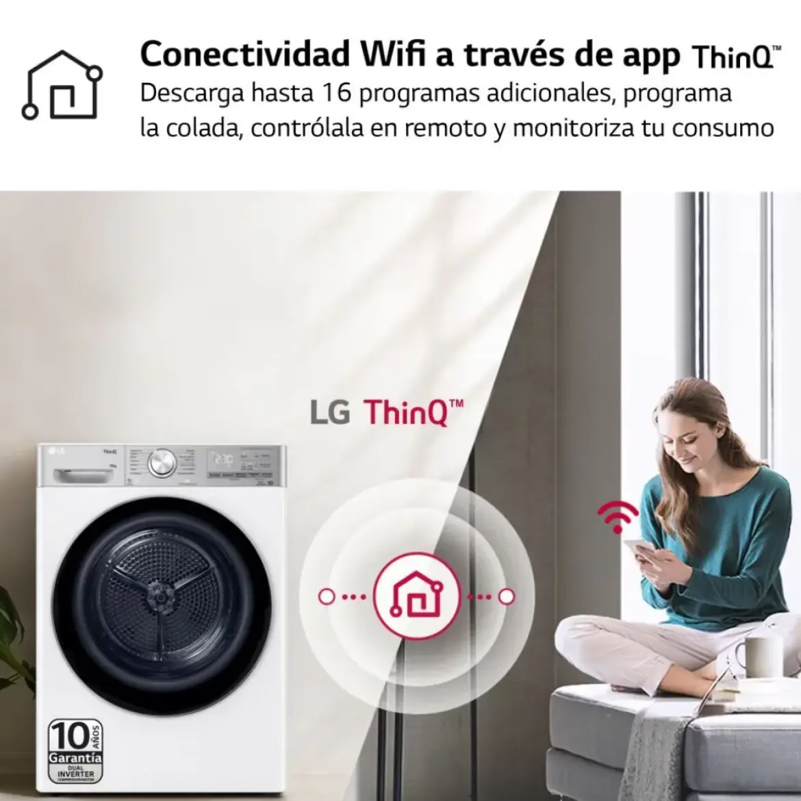Secadora LG 10kg Bomba Calor A+++ RH10V9AV2WR