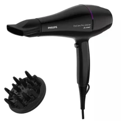Secador PHILIPS 2200w AC Ionico Profesional con Difusor y Negro BHD274/00
