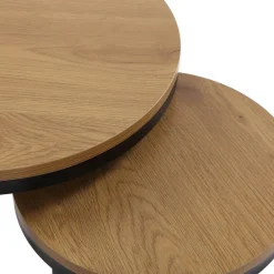Set de 2 Mesas Nido Auxiliares MEGAN con Tablero de Madera