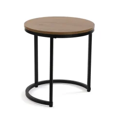 Set de 2 Mesas Nido Auxiliares MEGAN con Tablero de Madera