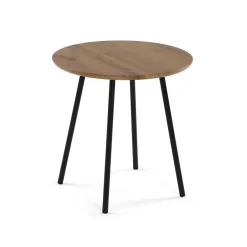 Set de 2 Mesitas Auxiliares de superfie de Madera MDF y Patas de Metal Negras 20880115