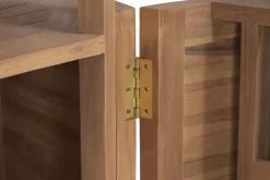 Set de Mueble Bar de Teca con Mesa Extensible y Taberetes MB-224647