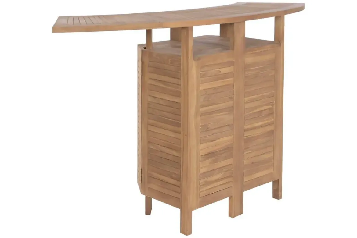 Set de Mueble Bar de Teca con Mesa Extensible y Taberetes MB-224647