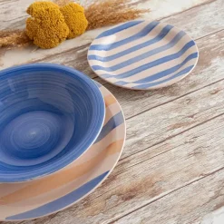 Set Vajilla de Cerámica Azul 18 Piezas para 6 Personas CRETA QUID
