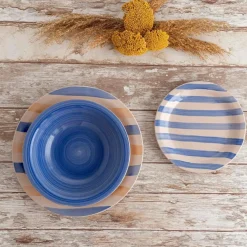 Set Vajilla de Cerámica Azul 18 Piezas para 6 Personas CRETA QUID