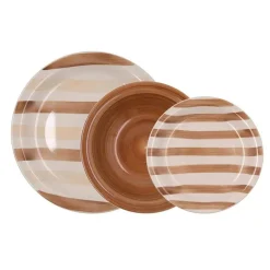Set Vajilla de Cerámica Marrón 18 Piezas para 6 Personas CRETA QUID