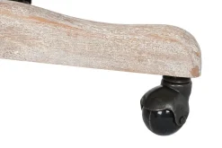 Silla con ruedas madera de abeto y PU marrón oscuro ergonómica MB-203408