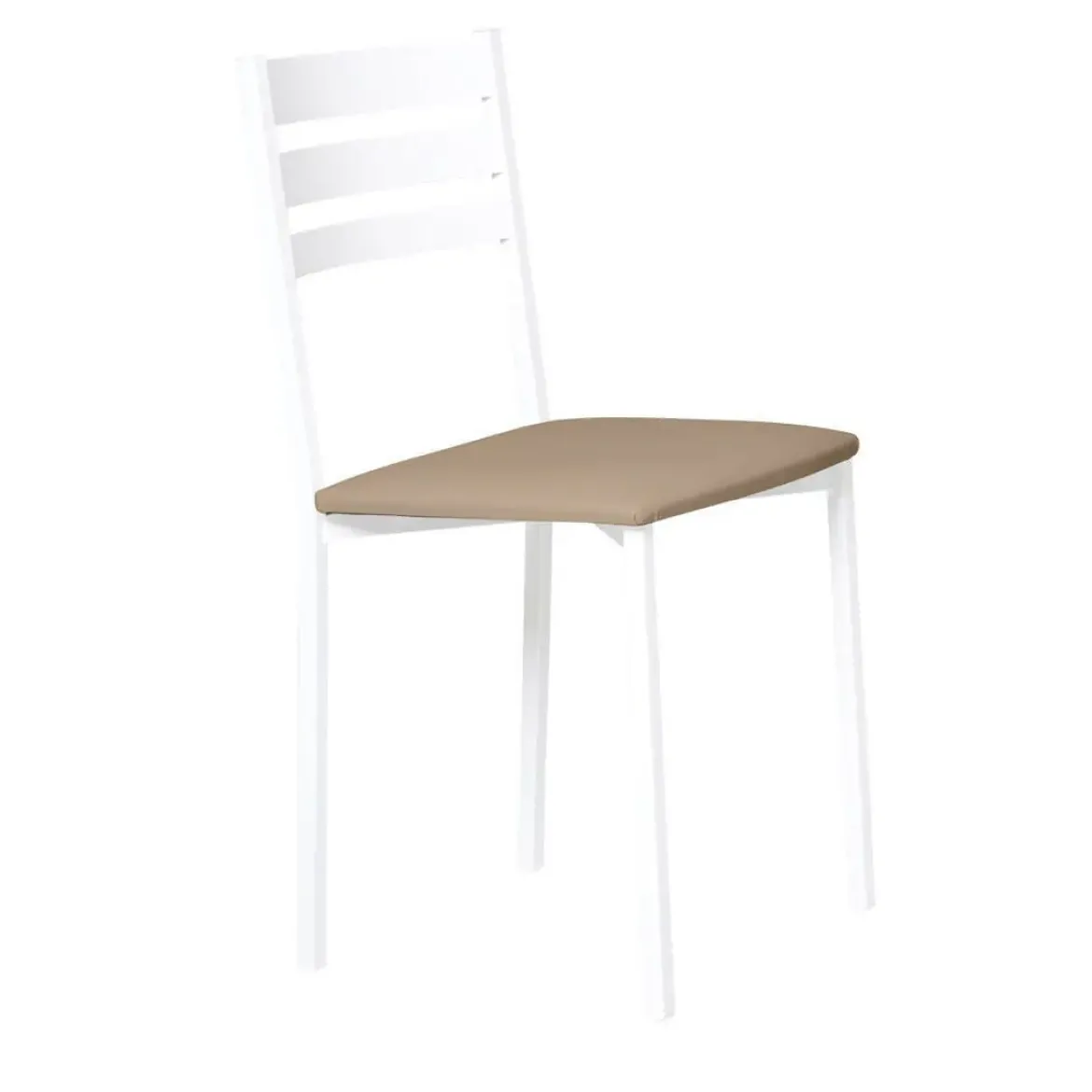 Silla de Cocina Blanca con Asiento Tapizado 787/BL