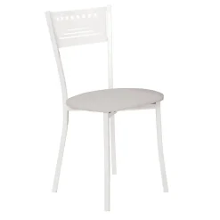 Silla de Cocina Blanca con Asiento Tapizado 897/BL